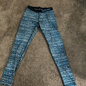 Nike pro blue graphic lined tights . Size medium